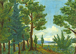 Пейзаж<br>1982, картон, масло